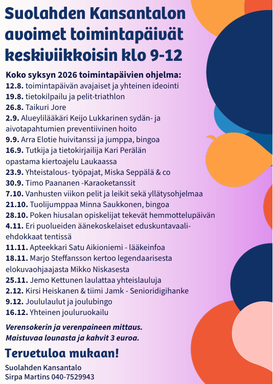 toimintapäivät 2026 syksy
